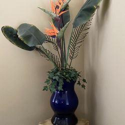 Blue Glass Vase Arrangement