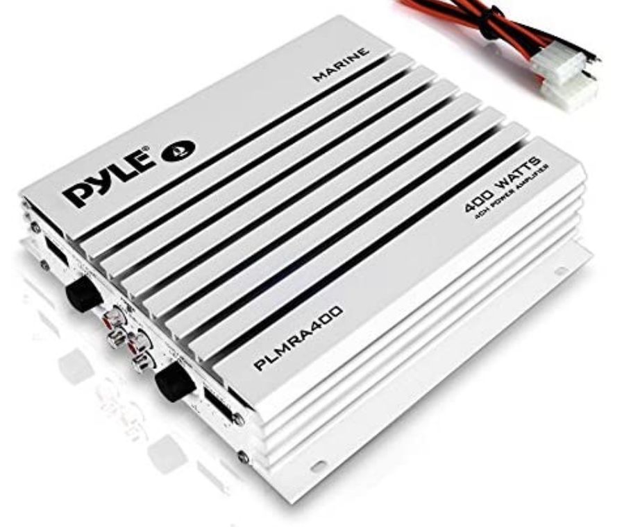 (only Amp) Pyle Hydra Marine Amplifier - Upgraded Elite Series 400 Watt 4 Channel Audio Amplifier - Waterproof
