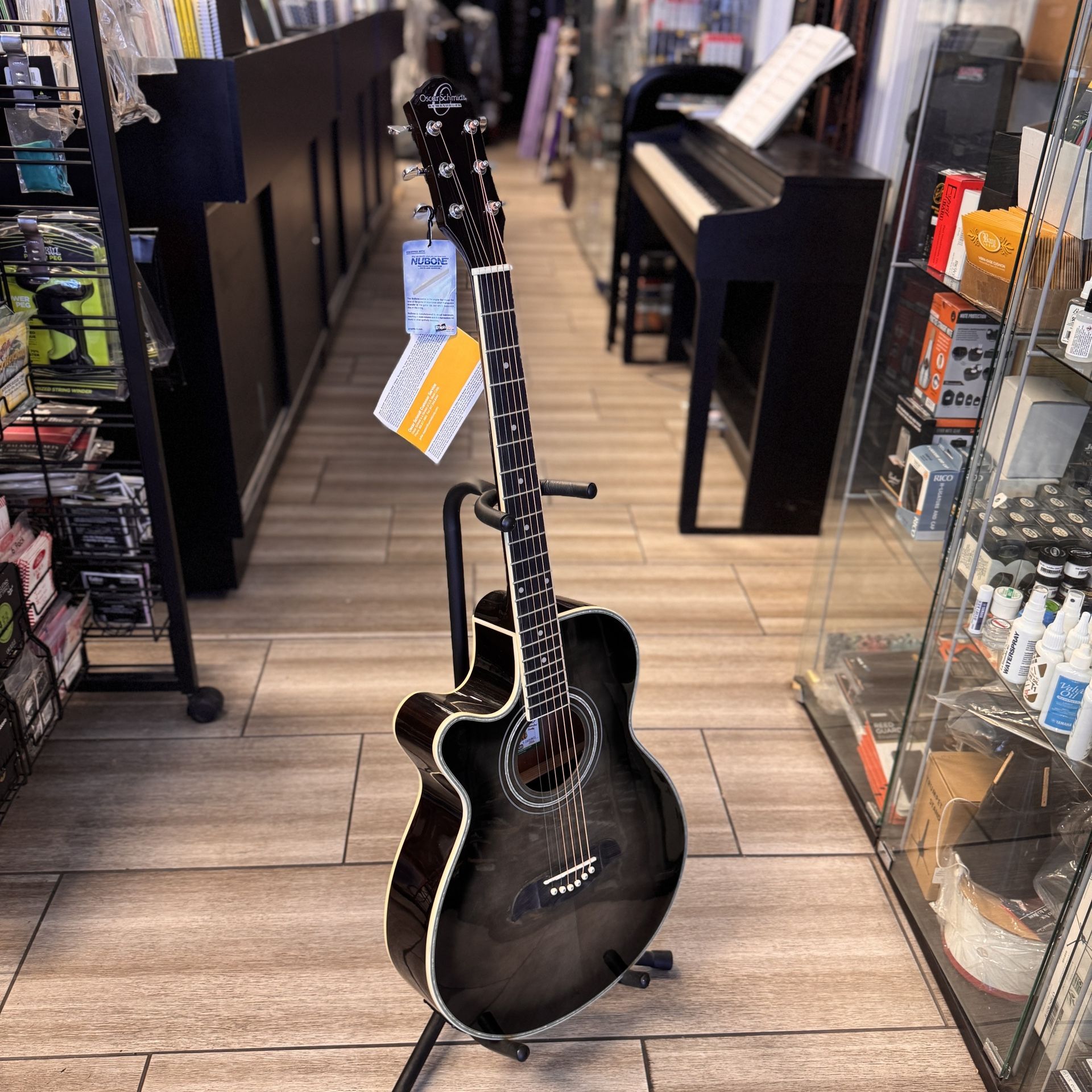 SALE Oscar Schmidt Left Handed Acoustic/ Electric Guitar OG10CEFTBLH A