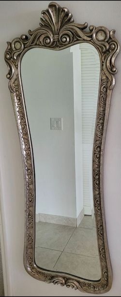 Mirror Silver Mirror
Wood Polyurethane Wall Mirror 26W 71H .