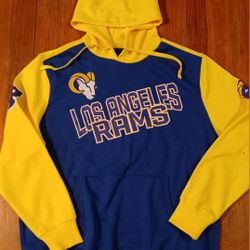 Men's Size Xlarge Los Angeles Rams Hoodie Kangaroo Pocket Yellow Blue Starter