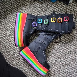 Rainbow Platform Chucky Boots 