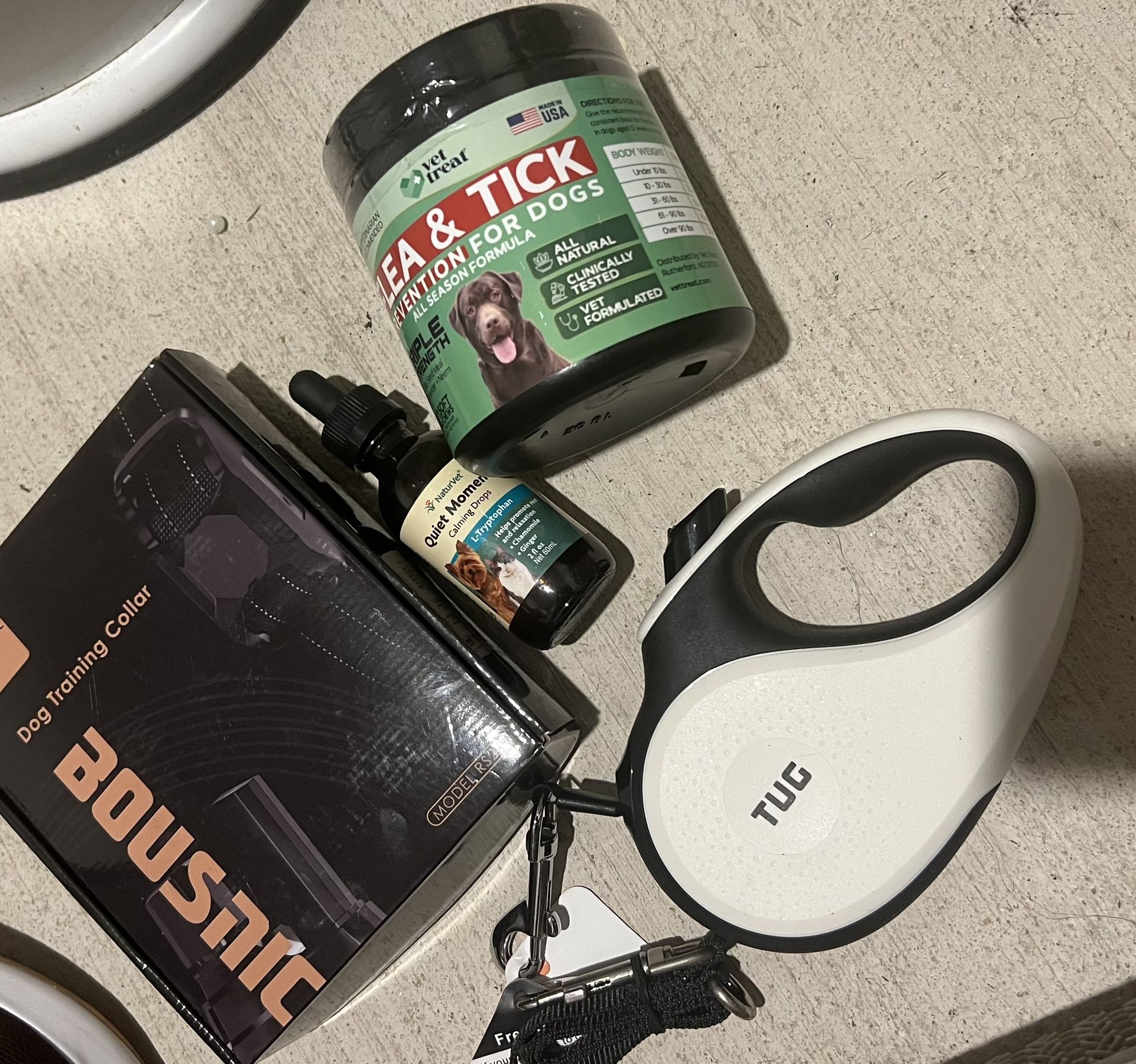 Dog Essentials Bundle – Leash, Training Collar, Flea & Tick, Calming Drops