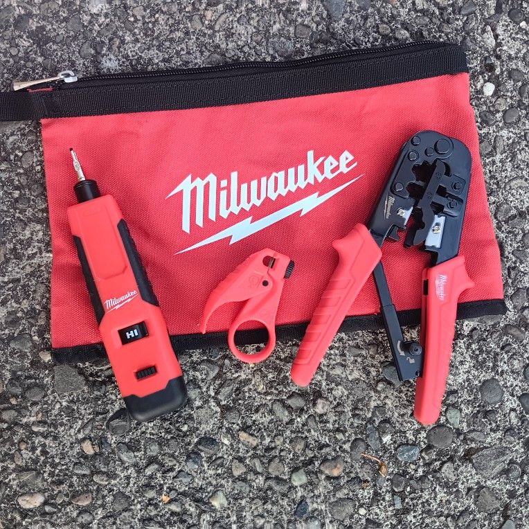 Milwaukee Crimper Striper 48-22-3076 Punchdown 48-22-2184 Striper 48-22-3065 New In Pouch . For Pick Up Fremont Seattle. No Low Ball Offers/Trades 