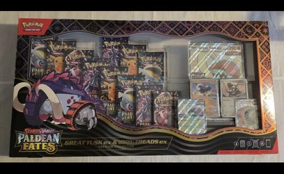 Paldean Fates Great Tusk ex & Iron Treads ex Premium Collection - SV: Paldean Fates