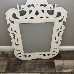 Antique White Frame Mirror