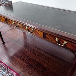 Baker Furniture Collector's edition mahogany desk with leather inlay and gold 