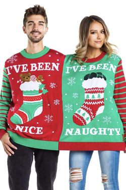Fun christmas sweater (siamese twins/ funky ugly cute) winner contest