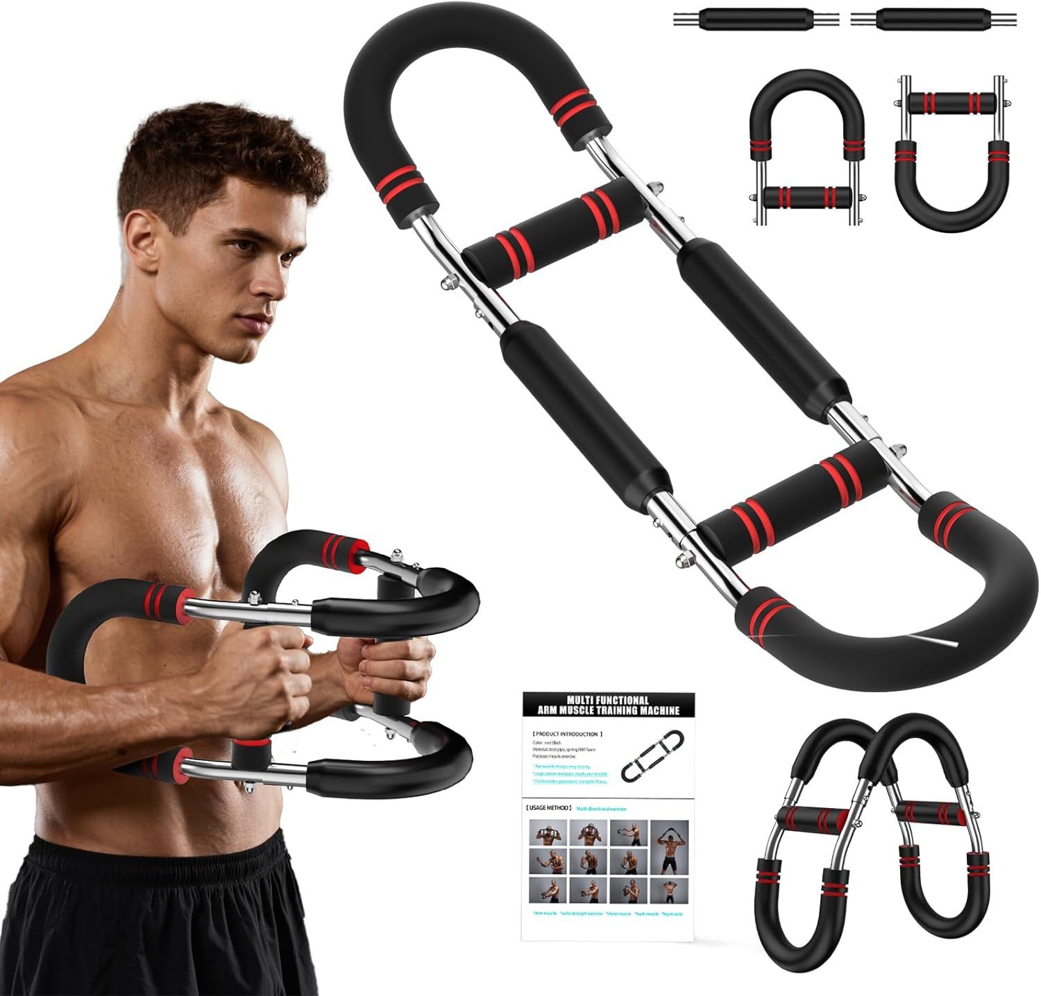 Adjustable Power Twist Arm Trainer (30-120 lbs), Arm Trainer For Men、Chest Workout Equipment, Anti-bending Spring No Deformation, Portable Upper Body