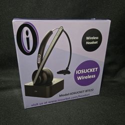 NEW IOSUCKET Wireless Bluetooth Headset with Microphone for Remote Work