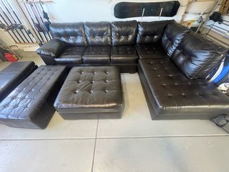 Faux leather couch
