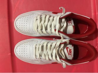 Nike Men's Big Low shoes in the White and Gym Red colorway.