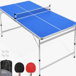 GoSports Foldable Indoor/Outdoor Table Tennis Table with Paddles and 1 New box of Balls