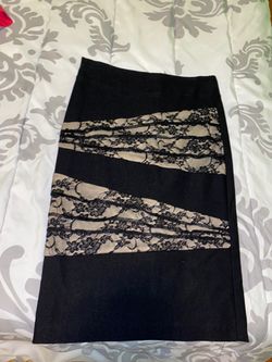 Black Lace Pencil Skirt