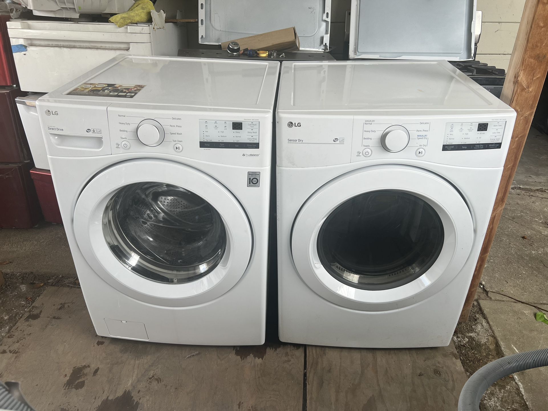 LG gas front load washer and dryer in good condition with three months warranty free delivery in the Oakland area outside the Oakland area there a cha