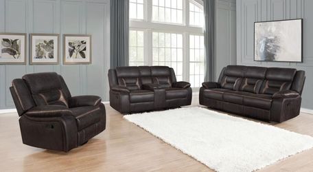 Reclining Sofa Set Manual 3-Piece / Juego de Sofás Reclinables Manuales 3 Piezas – Miami