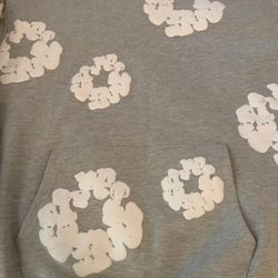 tear denim hoodie 