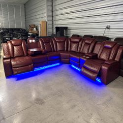 modern power reclining sectional sofa | financing available