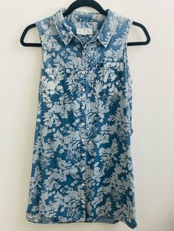 Denim floral dress