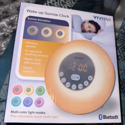 Wake Up Light Alarm Clock Sunrise/Sunset Simulation Digital Clock With 7 Colors Light Nature Sounds Snooze Function Touch Control