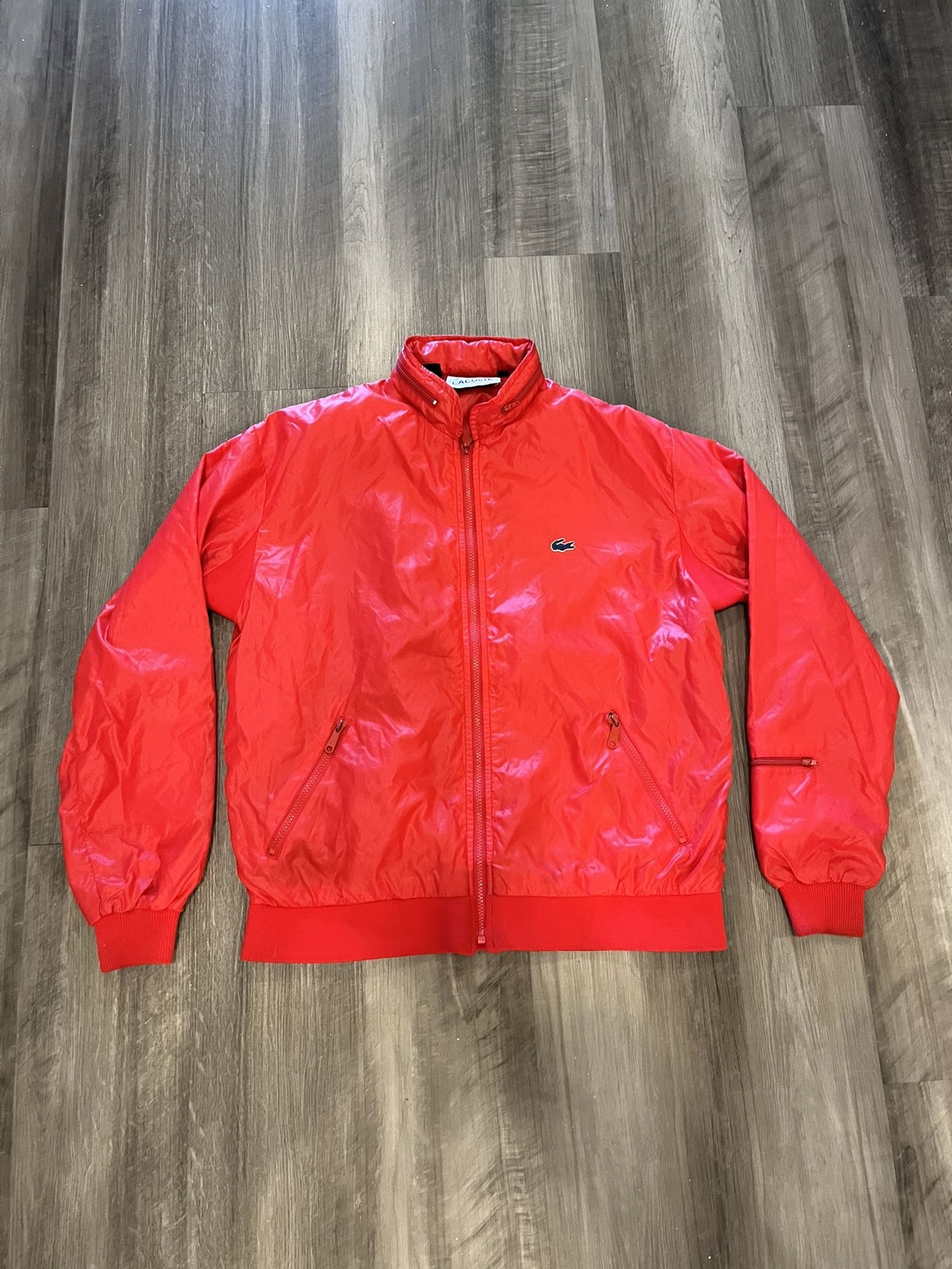 70s Vintage Lacoste Izod Jacket - Nylon Red Men's Medium!!