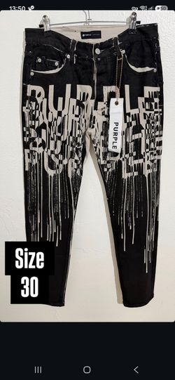 PURPLE BRAND BLACK WHITE GRAPHIC DENIM JEANS NEW COLLECTION