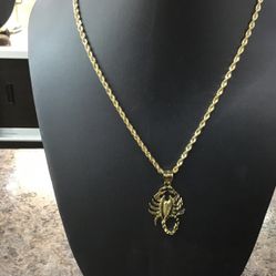 10k Gold Rope Chain With 10k Gold Pendant On Special !!