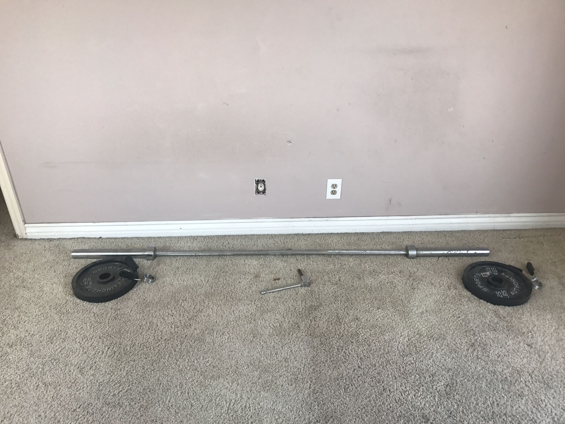 Barbell with 25 pound plates
