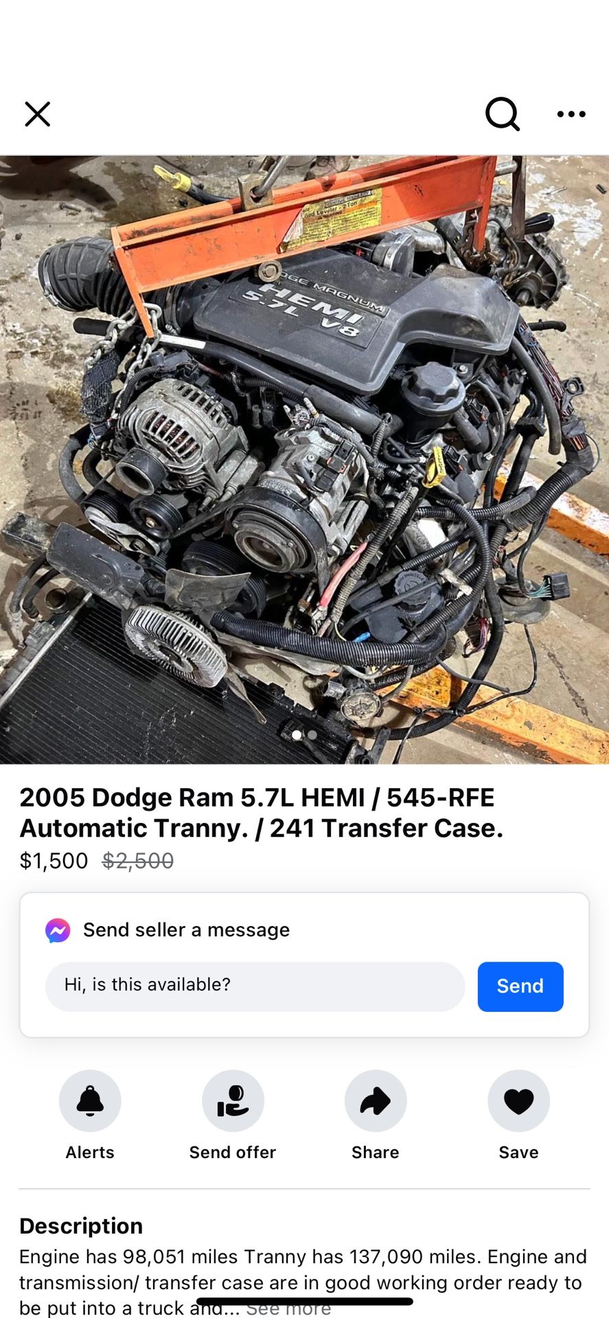 Dodge Ram 5.7L Hemi / 545 -RFE Automatic Tranny