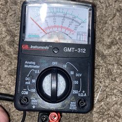 Gardner Bender GMT-312 Analog Multimeter, 5 Function, 12 Range, Tests DC Voltage, DC Current, Resistance, Continuity and Batteries 
