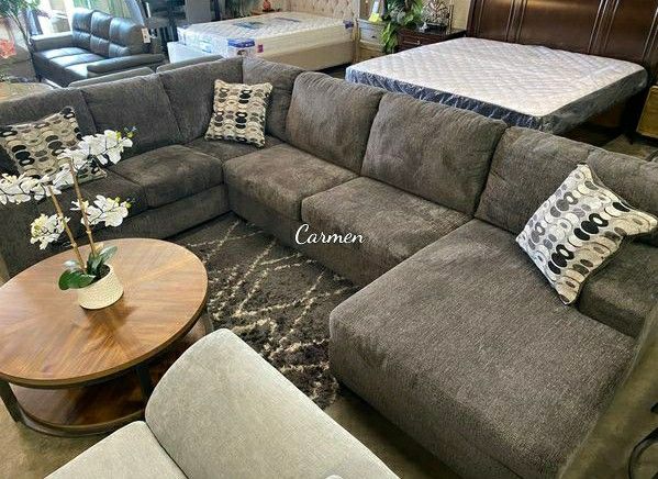 NEW IN BOX - Oversized Gray Sectional Sofa