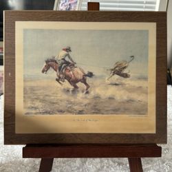 Vintage Framed Picture Signed In 1919.  Charles M. Russell 