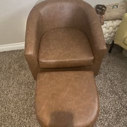 Faux Leather Accent Chair