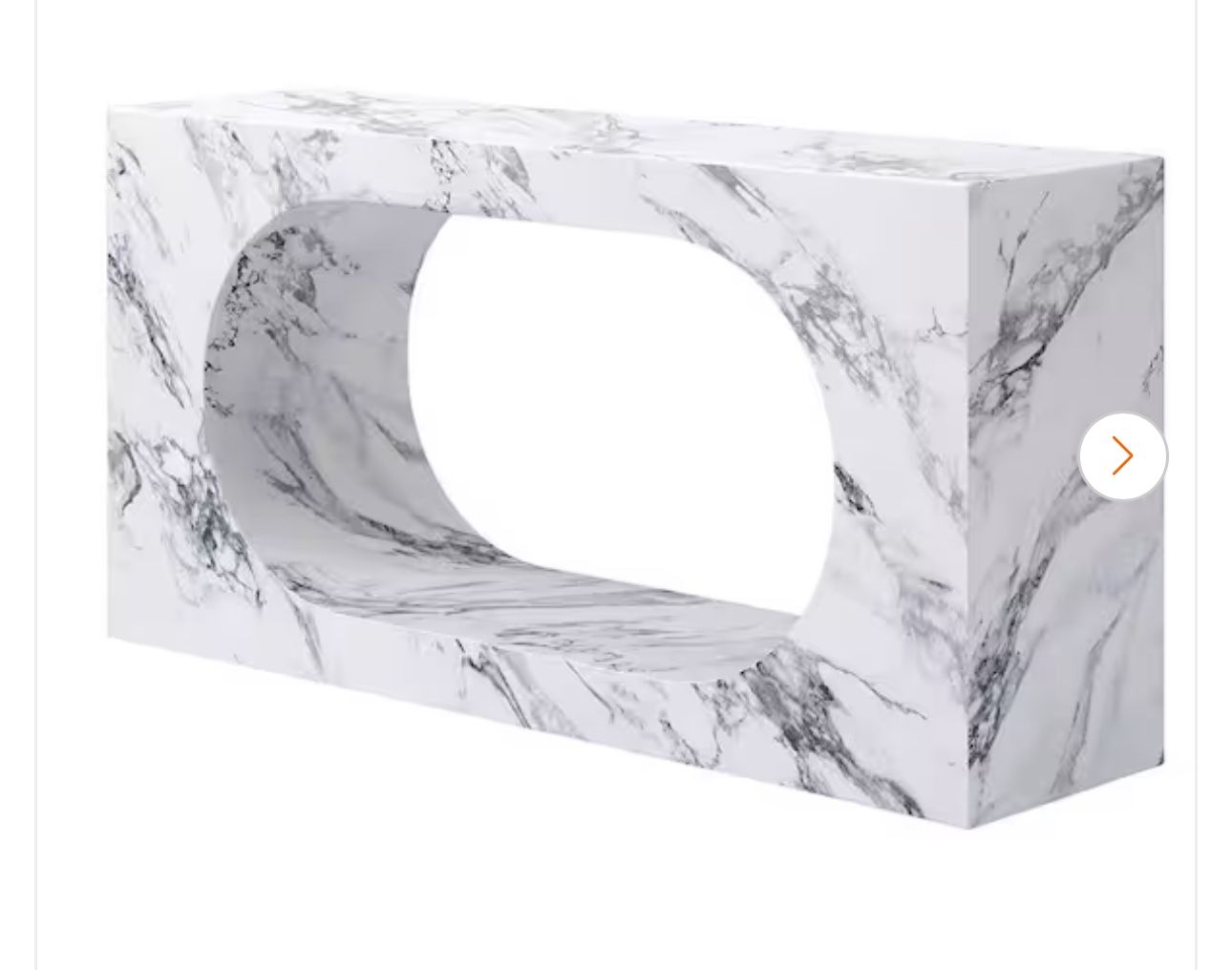 Fritzy 59 in. Engineered Stone Finish Marble Console Table with No Additional Features