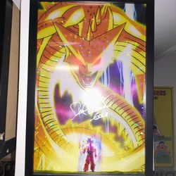 DBz Autographed Sean schemmel Poster Voice Of Goku