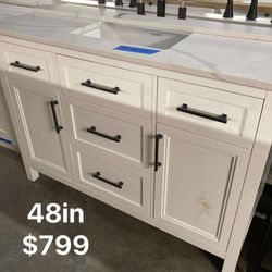 48in Bathroom Vanity With Top And Faucet