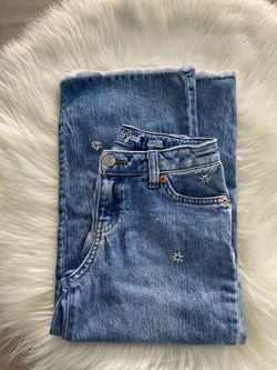 Girls' Wide-Leg Denim Jeans, Size 6