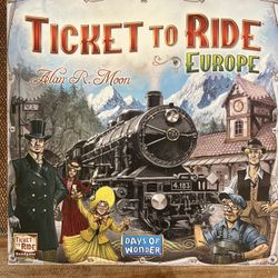 Ticket to Ride: Europe, a family strategy board game designed by Alan R. Moon & Days of Thunder.