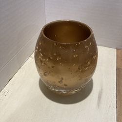 Nicole Miller Gold Flecked Small Vase/Candle Holder
