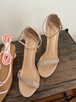 Inc. pumps pink leg straps and Delicacy tan heals size 6 1/2