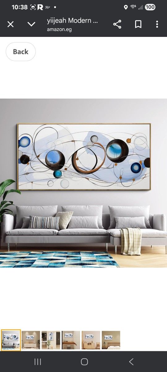 Yiijeah EXTRA LARGE abstract wall art dark white and dark amber three- dimensional space 29 X 59