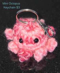 Crochet Octopus Keychain - Handmade
