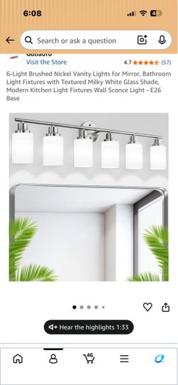Bathroom  lights nickel plated vanity, lights
