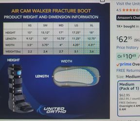 New! United Ortho Air Cam Fracture Boot, Extra Large & Medium