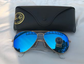 Blue mirror lenses aviator 3025 sunglasses