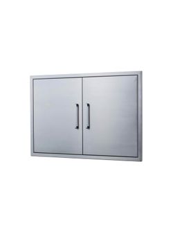 New in the box Outdoor Kitchen Doors Stainless Steel,33" W by 23" H Double Access Door,Flush Mount for Outdoor Kitchen and BBQ Island(E195)