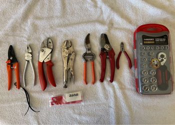 Mixed Hand Tool Lot with Vice Grip and Husky Socket Set