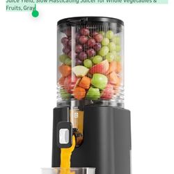 Cold Press Juicer, 5.5" Wide Feed Chute Juice Machine, High Juice Yield, Slow Masticating Juicer for Whole Vegetables & Fruits, Gray