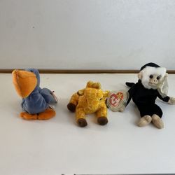 Set of 3 Ty Original Beanie Babies – Scoop, Twigs & Mooch – Pre-Owned