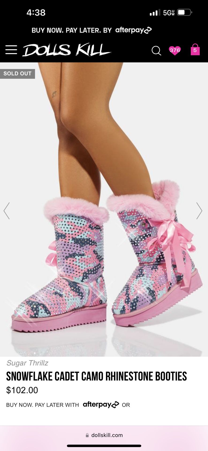 Dolls Kill Sugar Thrillz Camo Cadet Rhinestone Boots